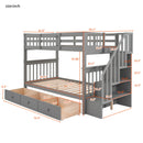 Stairway Bunk Bed With Storage And Guard Rail For Bedroom by Unique Piece Furniture