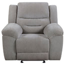 Sebring - Upholstered Glider Recliner Chair With Manual Recline And Smooth Gliding Motion - Gray by HouseOfZazla