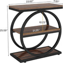 Slim End Tables With 3 Shelves, Compact (Set of 2) - Brown by HouseOfZazla