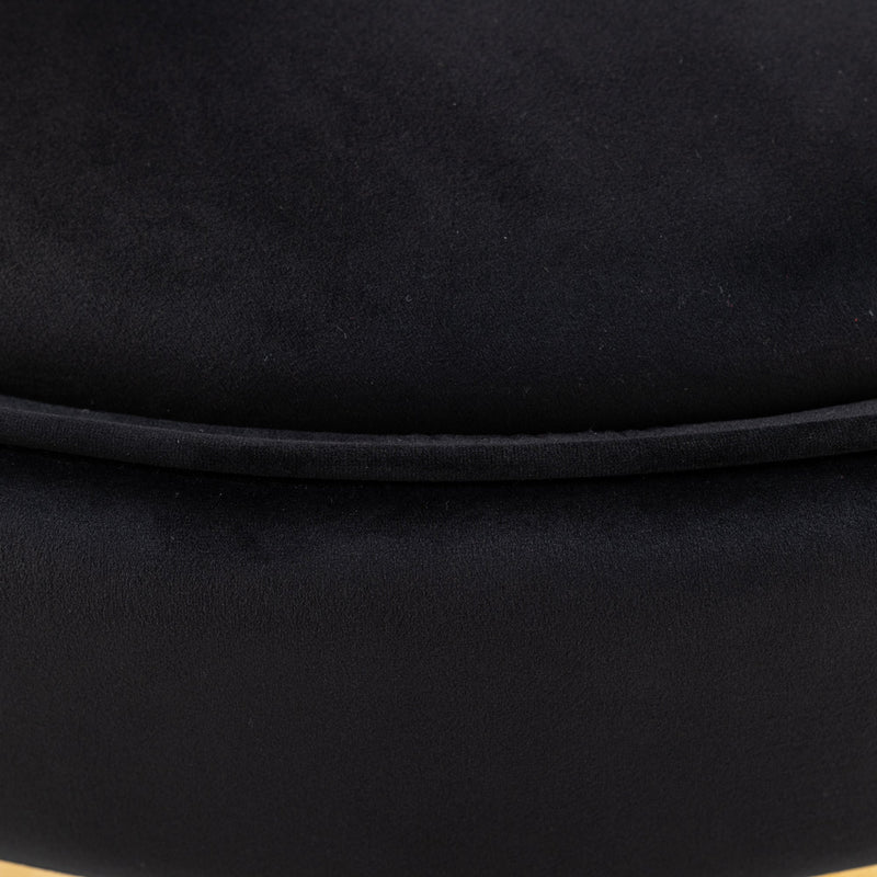 360 Degree Swivel Accent Chair Velvet Modern Upholstered Barrel Chair Over-Sized Soft Chair with Seat Cushion for Living Room, Bedroom, Office, Apartment, Black