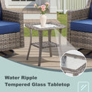 Swivel Outdoor Chairs Set of 2, with Glass-Top Side Table, 3 Pieces