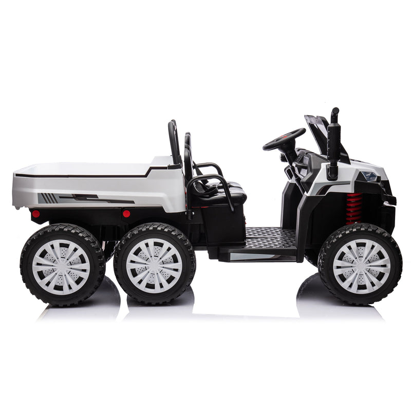 24V 2-Seater UTV-XXL Ride On Truck with Dump Bed for kid,Ride On 4WD UTV with 6 Wheels,Foam Tires, Suitable for Off-Roading,remote control,Three-Point Safety Harness
