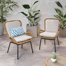 Outdoor Wicker Club Chair With Cushions (Set of 2) by HouseOfZazla