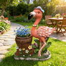 Outdoor Garden Sculpture Flamingo Flower Pot Planter by HouseOfZazla