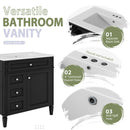 Bathroom Vanity With Medicine Cabinet, Royal Mirror Cabinet, Modern Bathroom Storage Cabinet With 2 Soft Closing Doors And 4 Drawers by HouseOfZazla