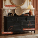 7 Drawer Dresser, Storage Chest - Black by HouseOfZazla