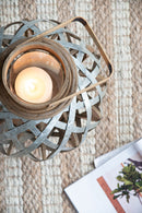 Decorative Lantern With Handle, Wooden Lantern For Indoor Outdoor, Home Garden, Wedding - Silver by HouseOfZazla