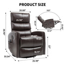 Heat Massage Manual Recliner Chair with Rocker and Swivel