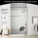 Frameless Sliding Shower Door, 44-48 in W x 75 in H by HouseOfZazla