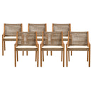 Outdoor Dining Chair Set - Acacia Wood and Wicker