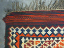 5' X 10' Antique Turkish Kilim Handmade Flat Weave Wool Rug Red Colorful Veg Dye Bohemian Boho Chic Tribal Style And Design