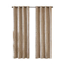 Knitted Jacquard Damask Total Blackout Grommet Top Curtain Panel by HouseOfZazla