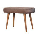 Solid Wood Faux Fur Fabric Bench, Upholstered, Nordic Legs