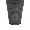 31.5" Tall Striped Column Fountain With LED Light Design For Outdoor Spaces - Gray by HouseOfZazla