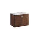 James Martin Amberly 30" Dual Mount Single Bathroom Vanity, Mid-Century Walnut