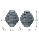 Multi-Tiered Geometric Vase with Smoked Blue Finish, Set of 2 by HouseOfZazla