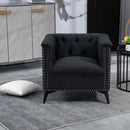 Accent Chair Living Room Chairs Single Sofa Chair,Arm Chairs with Linen Fabric, Mid Century Accent Arm Chairs Comfy Reading Lounge Club Armchair for Bedroom Office Study