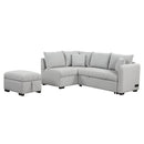 82.6" L-shaped Sectional Pull Out Sofa Bed Sleeper Sofa with Two USB Ports, Two Power Sockets and a Movable Storage Ottoman, Gray