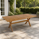 60-76" Acacia Wood Outdoor Dining Table, Telescopic, Teak Finish by HouseOfZazla