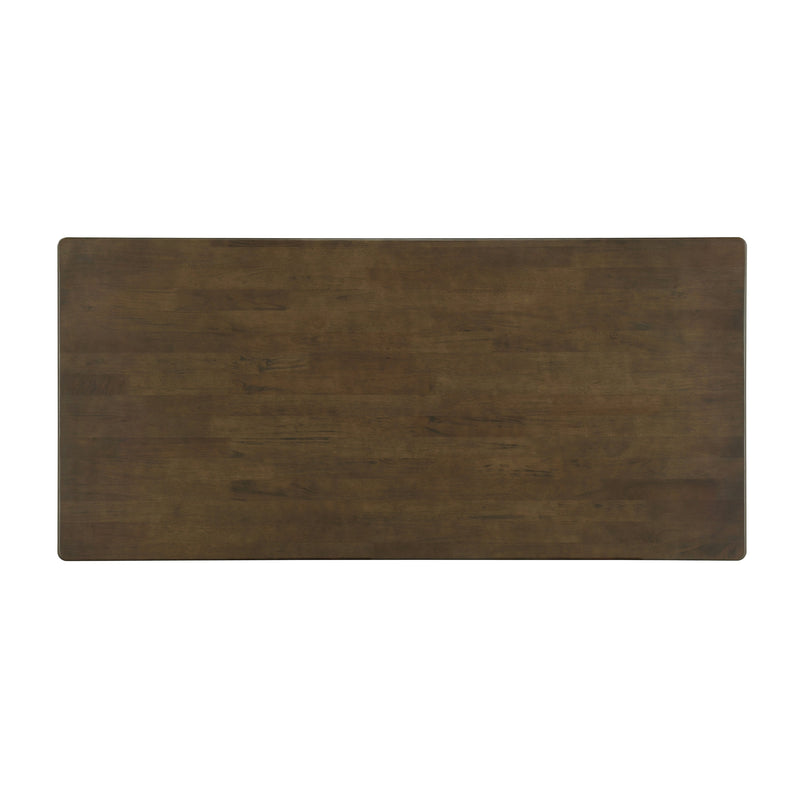 Walnut-Colored Rubber Wood Dining Table with Rattan Accents, photo 6 of 9