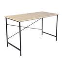 47.2" x 23.6" x 29.6" Metal Frame Home Office Writing Desk - Oak & Black