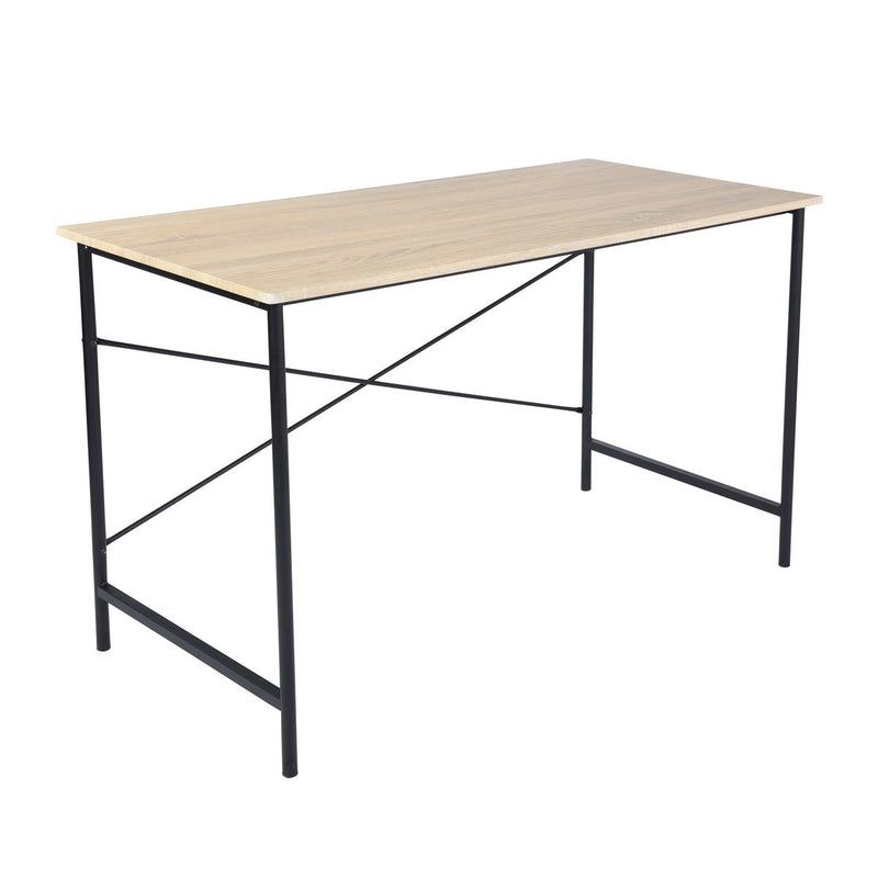 47.2" x 23.6" x 29.6" Metal Frame Home Office Writing Desk - Oak & Black