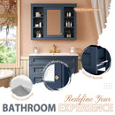 Bathroom Vanity With Mirror Cabinet, Single Sink With 2 Soft Closing Doors And 4 Drawers
