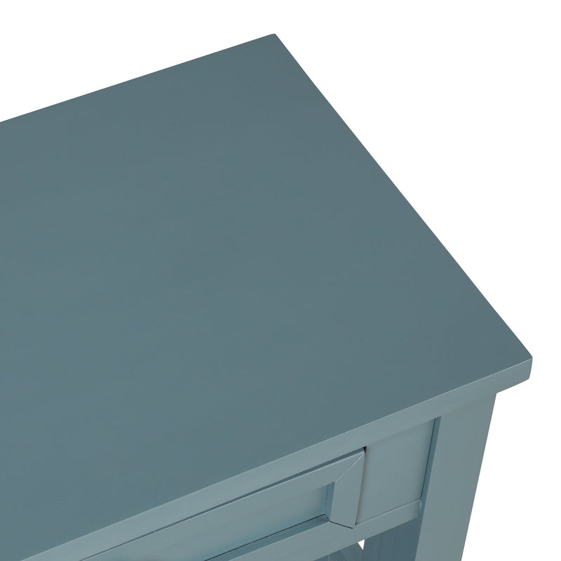 36" Farmhouse Pine Wood Console Table Entry Sofa Table with 4 Drawers & 1 Storage Shelf for Entryway Living Room Bedroom Hallway Kitchen (Blue)