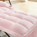 3-in-1 Sofa Bed, Convertible Sleeper Chair Sofa Bed Adjustable Pull Out Sleeper Chair Bed Multi-Pockets Folding Sofa Bed for Living Room Bedroom Small Space (Pink)