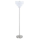 Base Floor Lamp With Crystal Shade - Silver by HouseOfZazla