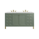 James Martin Chicago 60" Double Bathroom Vanity, Smokey Celadon