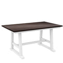 6-Piece Wood Dining Table Set Kitchen Table Set with Long Bench and 4 Dining Chairs, Farmhouse Style, Walnut+White