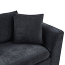 Modern L Shaped Sectional Sofa With Upholstery And Wooden Storage by HouseOfZazla