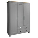 3 Door Storage Wardrobe With Cabinets And 2 Hanging Rods - Gray by HouseOfZazla