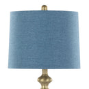Ashland 27" Contemporary Metal Table Lamp Set in Gold with Linen Shades