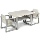Kids Table and 2 Chairs Set with Storage Shelf-White by DirectDeals