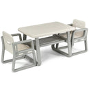 Kids Table and 2 Chairs Set with Storage Shelf-White by LJGDeals