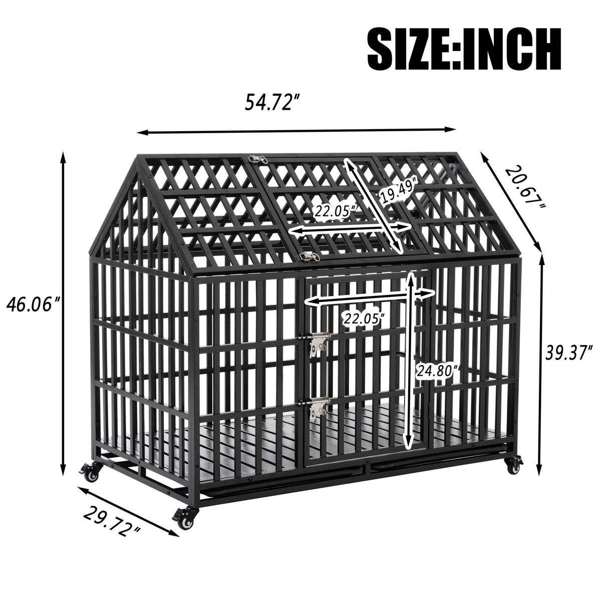 Heavy Duty Dog Crate Lockable Wheels, photo 33 of 40
