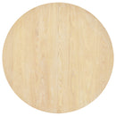 5-Piece Rustic Round Pedestal Extendable Dining Table Set with 15.7" Removable Leaf and Simple Dining Chirs for Small Places, Natural