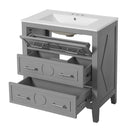 Retro Bathroom Vanity With Sink Combo, Free Standing Single Set With 3 Drawers by Unique Piece Furniture