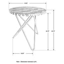 Top Accent Table With Mosaic Design, Circular Tabletop - Gold by HouseOfZazla