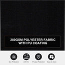 20' Double Retractable Patio Side Awning Garden Sun Shade with UV-Fighting Screen, Auto Pull-Back Function, & Steel Frame, Outdoor or Indoor Use, Black