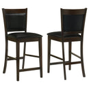 Upholstered Counter Height Stools (Set of 2) - Black / Espresso by HouseOfZazla