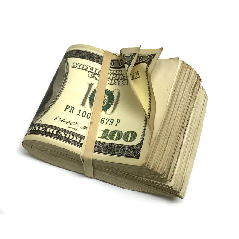 Money Prop - Series 2000 $100 Crisp New $10,000 Blank Filler Fat Fold