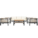 4 Pieces Outdoor Sectional Sofa Set 5 Person Patio Seating Group Outdoor Conversation Set With Cushions And A Coffee Table For Patios by HouseOfZazla