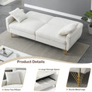 74.41 inch Teddy Velvet sofa bed with Separate adjustment backrest and Storage Function