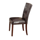 Britney - Synthetic Leather Side Chair (Set of 2) - Brown / Walnut by HouseOfZazla