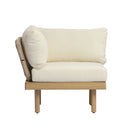 Acacia Wood Outdoor Corner Chair with Rope Back & Weather-Resistant Cushion by HouseOfZazla