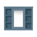 Wall Mounted Medicine Cabinet With Mirror, Storage Cabinet Featuring 6 Open Shelves And Adjustable Interior