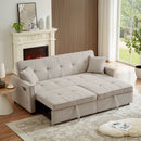 3 In 1 Convertible Sleeper Sofa Bed, Reclining Backrest, Pillows, Pockets by HouseOfZazla